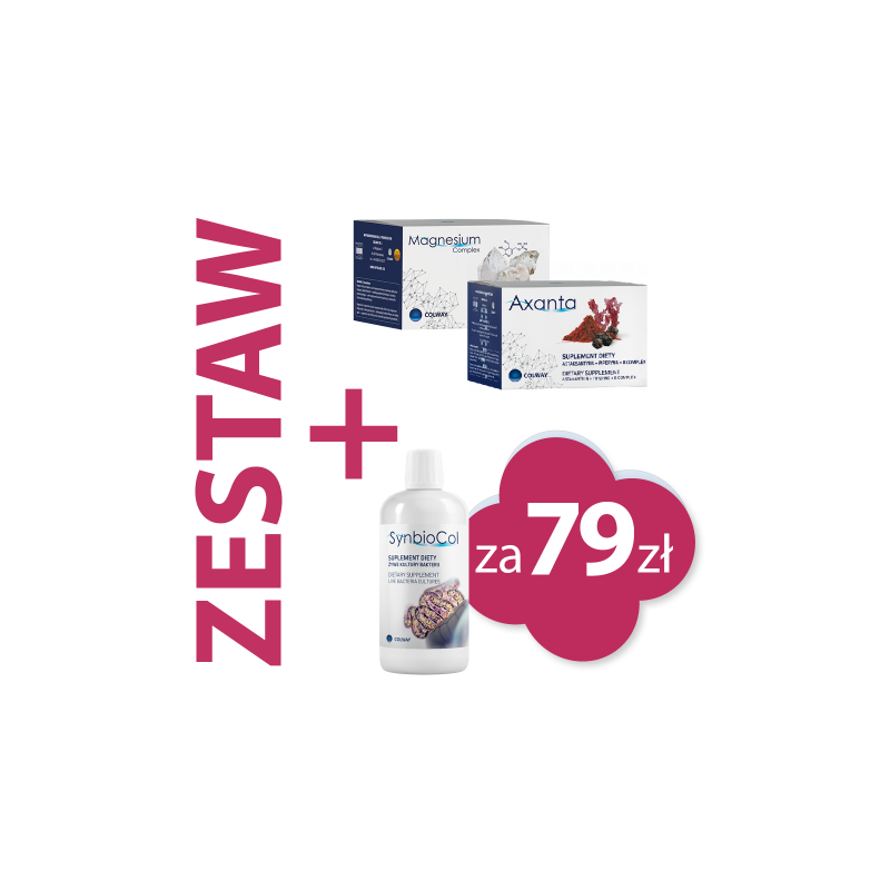 Zestaw Wakacyjny Balans – Magnesium Complex + Axanta + SynbioCol | iColway Zestaw Wakacyjny Balans – Magnesium Complex + Axanta + SynbioCol | iColway