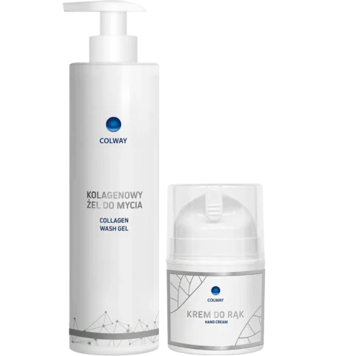 Zestaw Kolagenowy Żel do Mycia 250 ml i Krem do Rąk 30 ml za 1 zł COLWAY