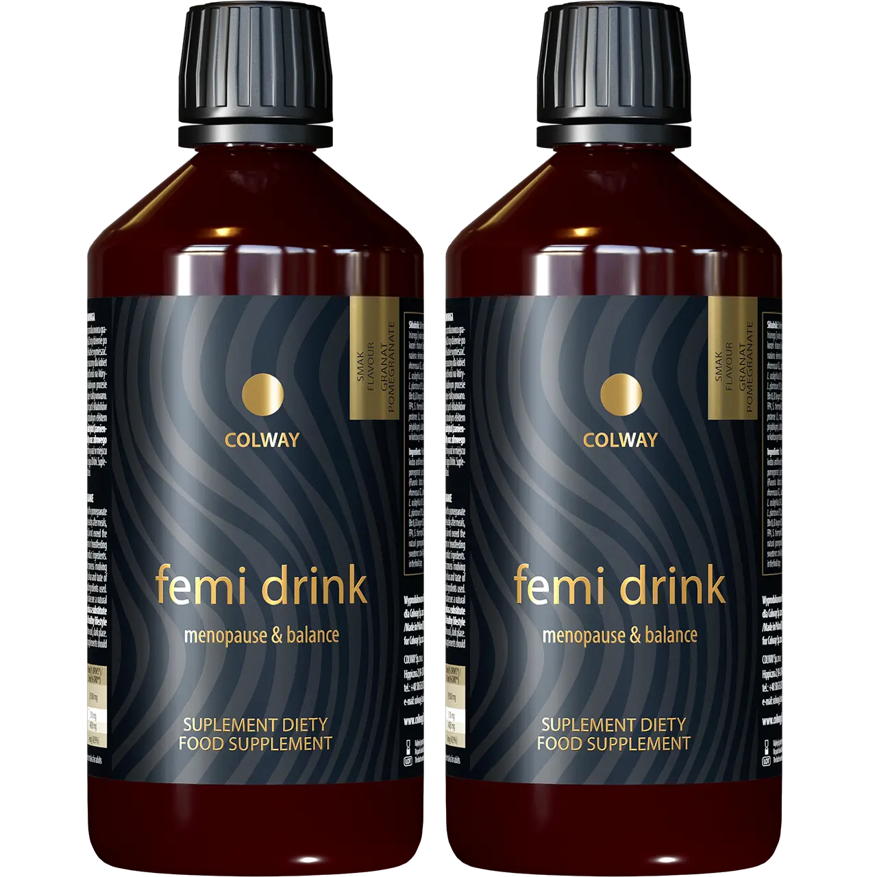 Zestaw dwóch Femi Drink menopause balance 500 ml - drugi za 89 zł Colway International
