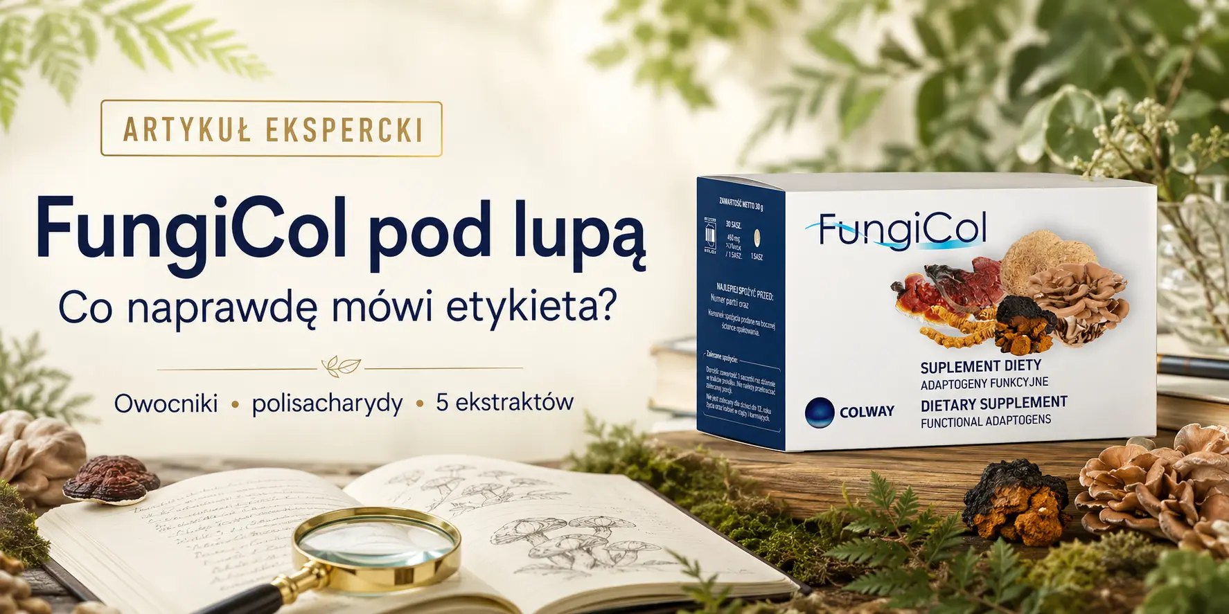 FungiCol COLWAY i pięć ekstraktów z owocników grzybów